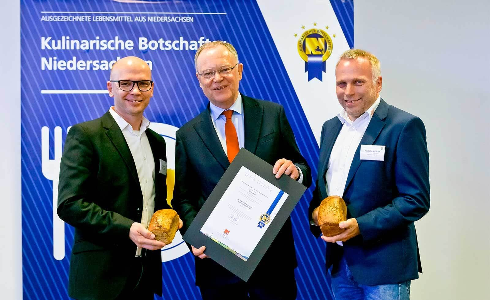 Auszeichnung des Gerstebrotes als Kulinarischer Botschafter Niedersachsen 2019